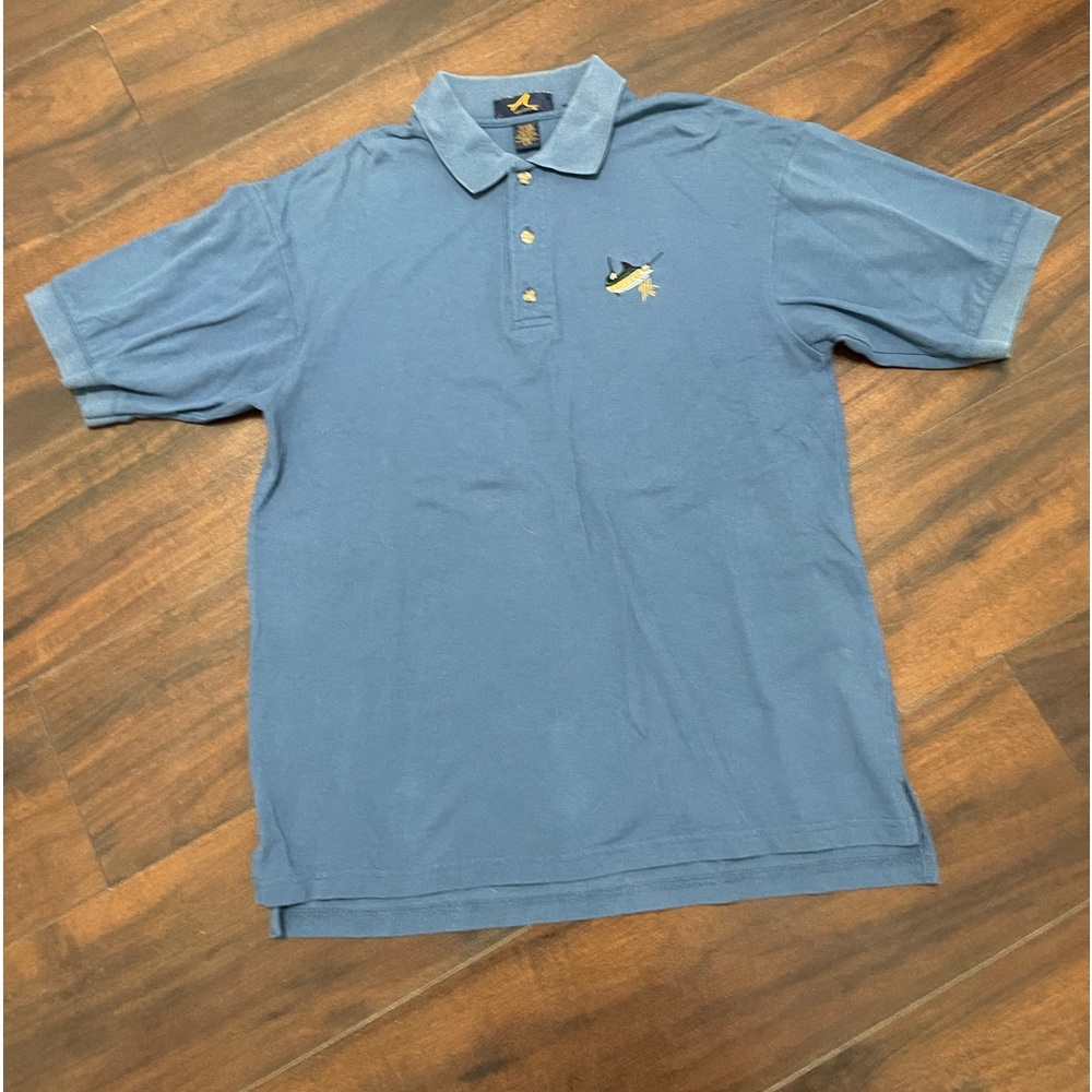 Vintage Ash City Guy Harvey Embroidered Polo Golf Shirt Mens Size Large